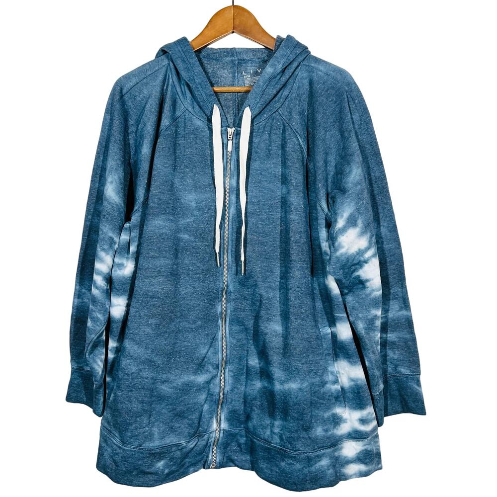 NEW! Lane Bryant Livi Activewear Jacket Full Zip Navy Pockets Hooded - 22/24